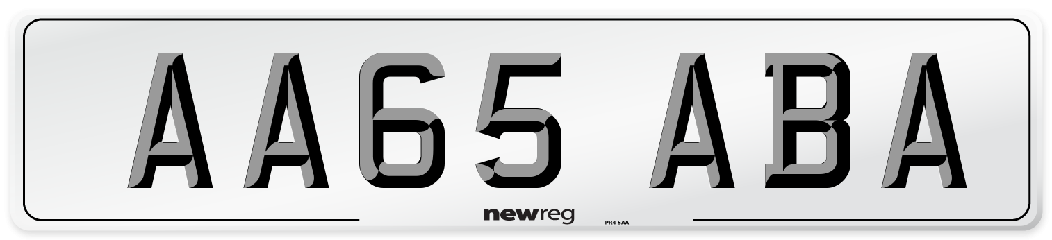 AA65 ABA Number Plate from New Reg